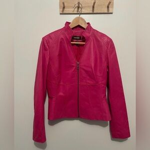 Vintage Hot Pink Leather Jacket